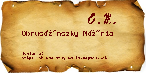 Obrusánszky Mária névjegykártya