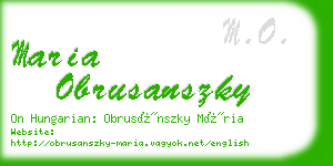 maria obrusanszky business card